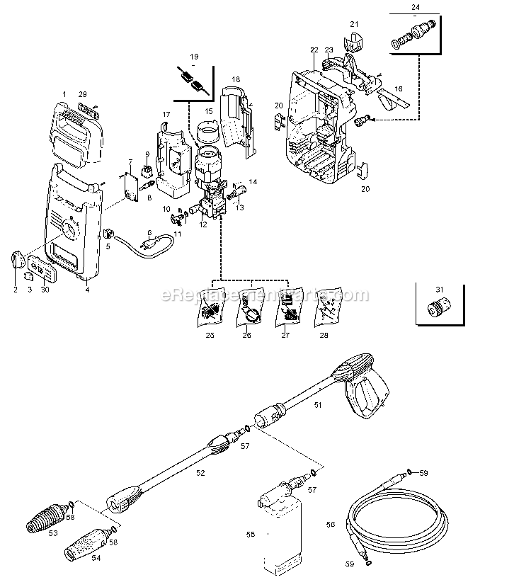 Black and Decker BW13-AR (Type 1) Pressure Washer Power Tool Page A Diagram